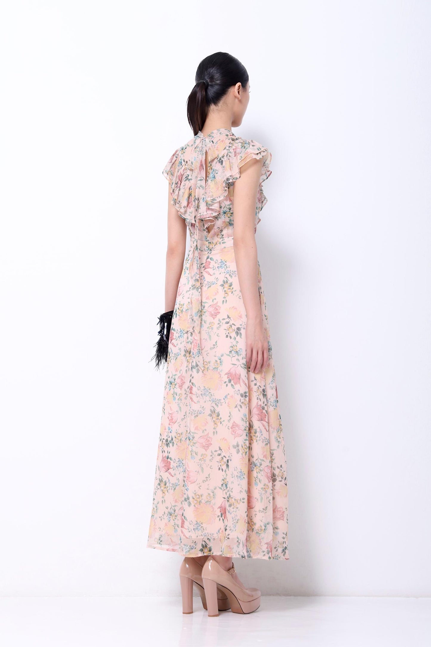 Dauphine Ruffle Chiffon Dress