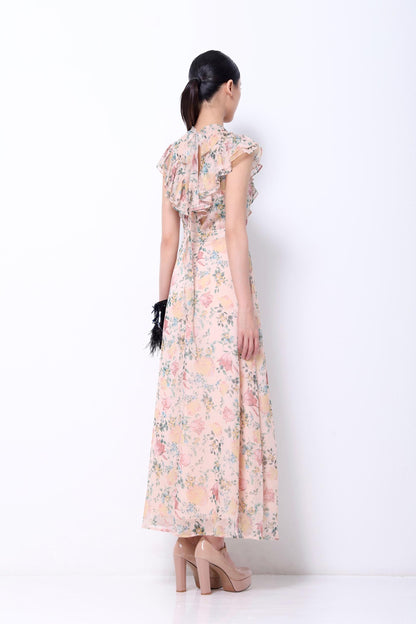 Dauphine Ruffle Chiffon Dress