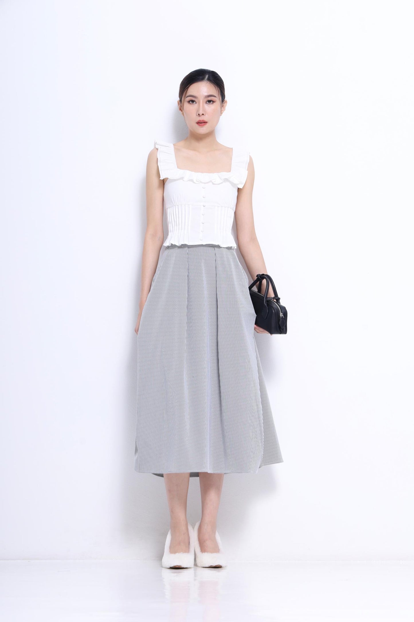 Kylie Ruffle Square Neck Top