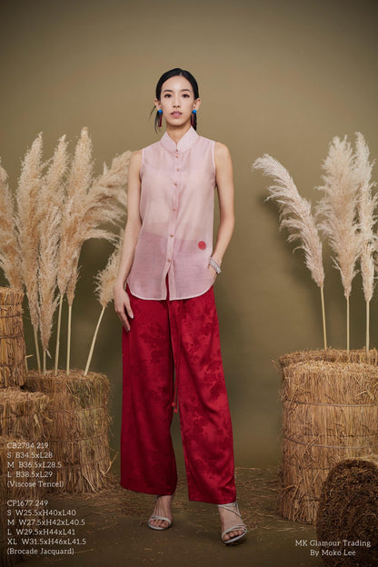 Zhi Orient Tencel Mandarin Shirt