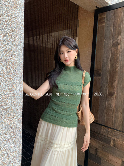 Luna Hollow Lace Knit Top