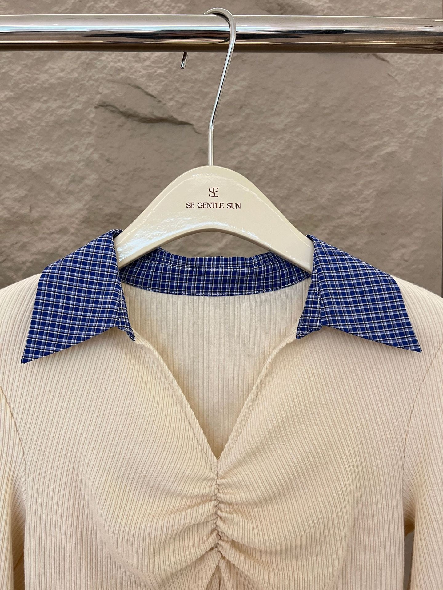 Zia V-Neck Checkered Setwear