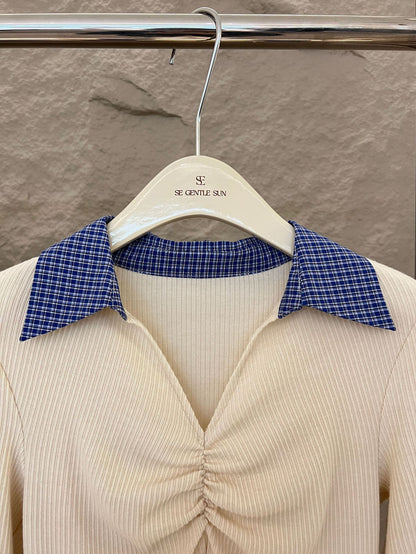 Zia V-Neck Checkered Setwear