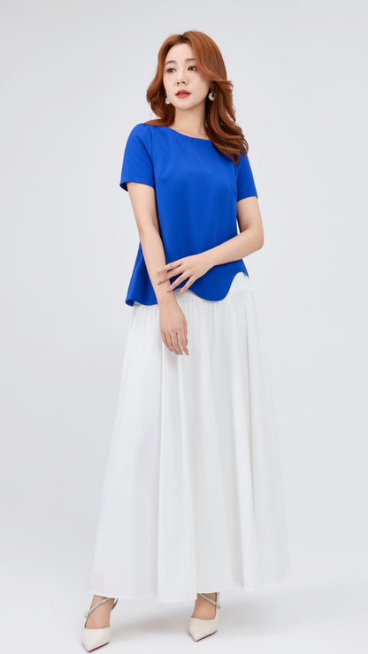 Ziri Scallop Hem Loose Top