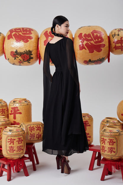 Venus Open Sleeve Chiffon Dress