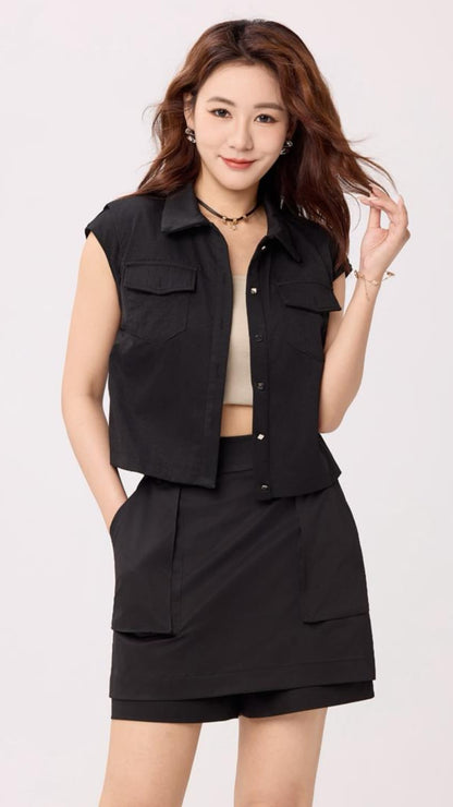 Lucy Button Down Vest Top