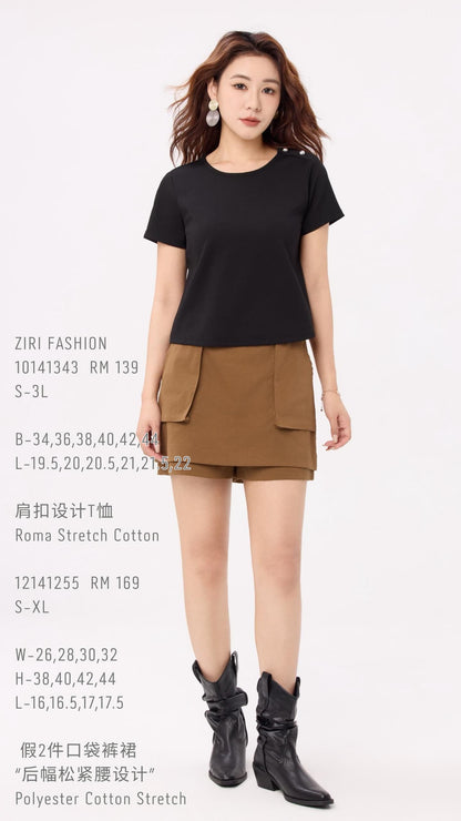 Ziri Button Embellished Tee