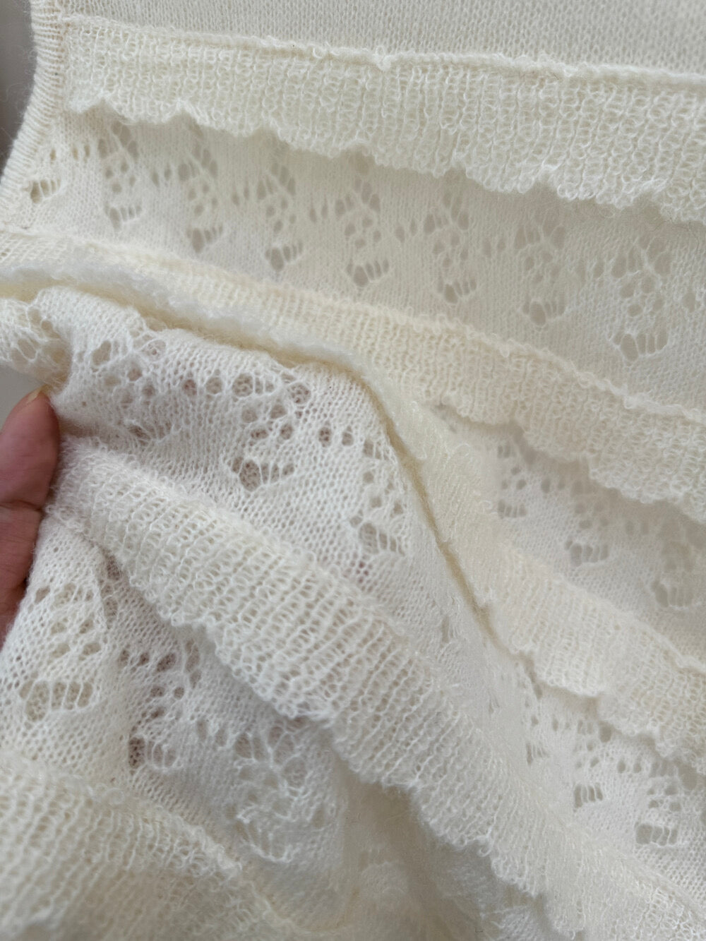 Luna Hollow Lace Knit Top