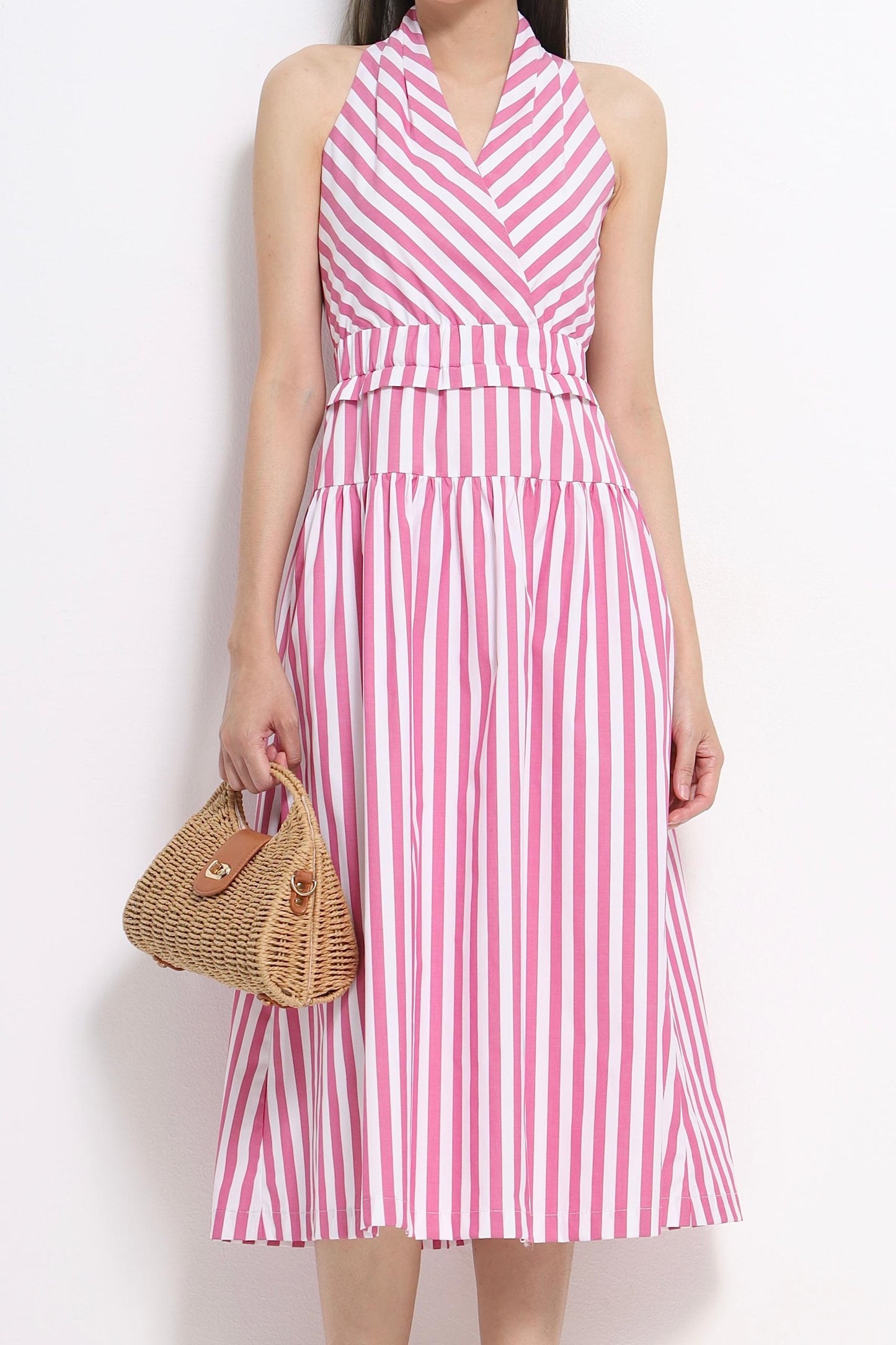Marilyn V-Neck Stripe Dress