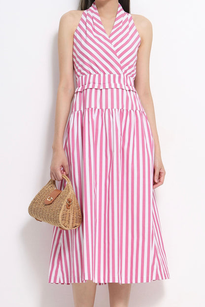 Marilyn V-Neck Stripe Dress