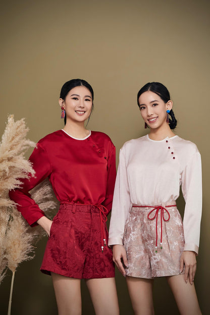 Qian Orient Satin Top