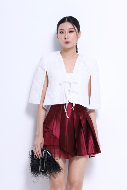 Lia Front Tie Cropped Cape