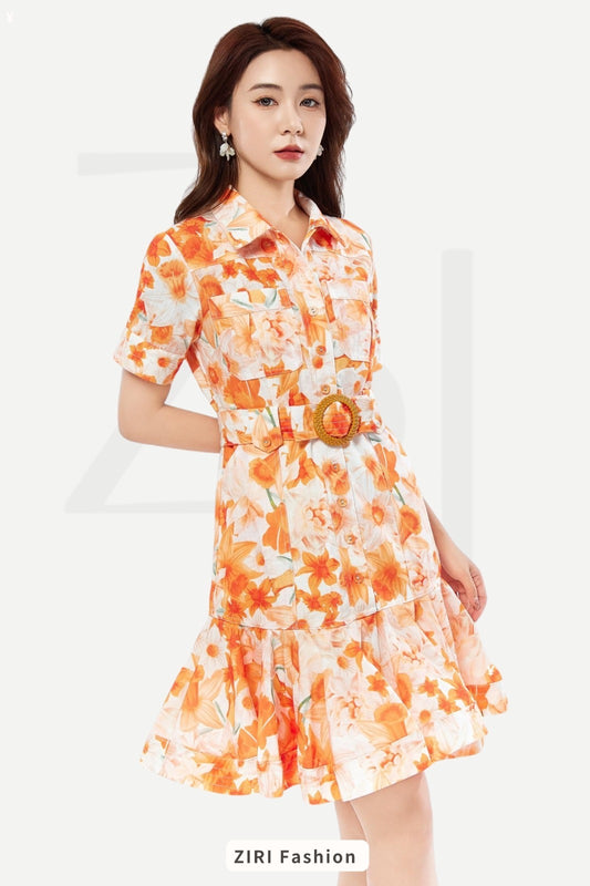 Monet A-line Floral Dress