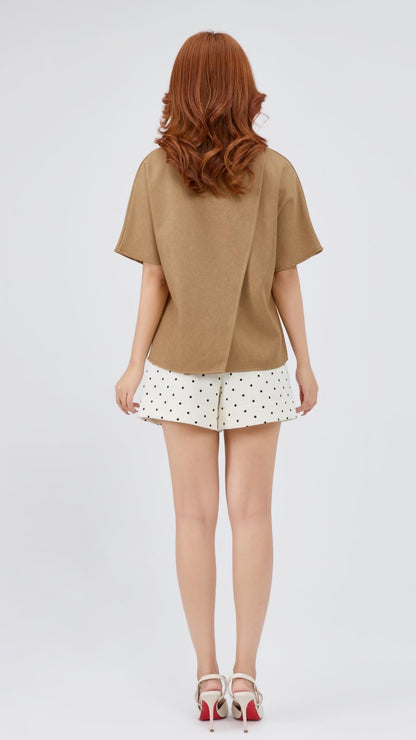 Ziri Loose Mock Neck Top