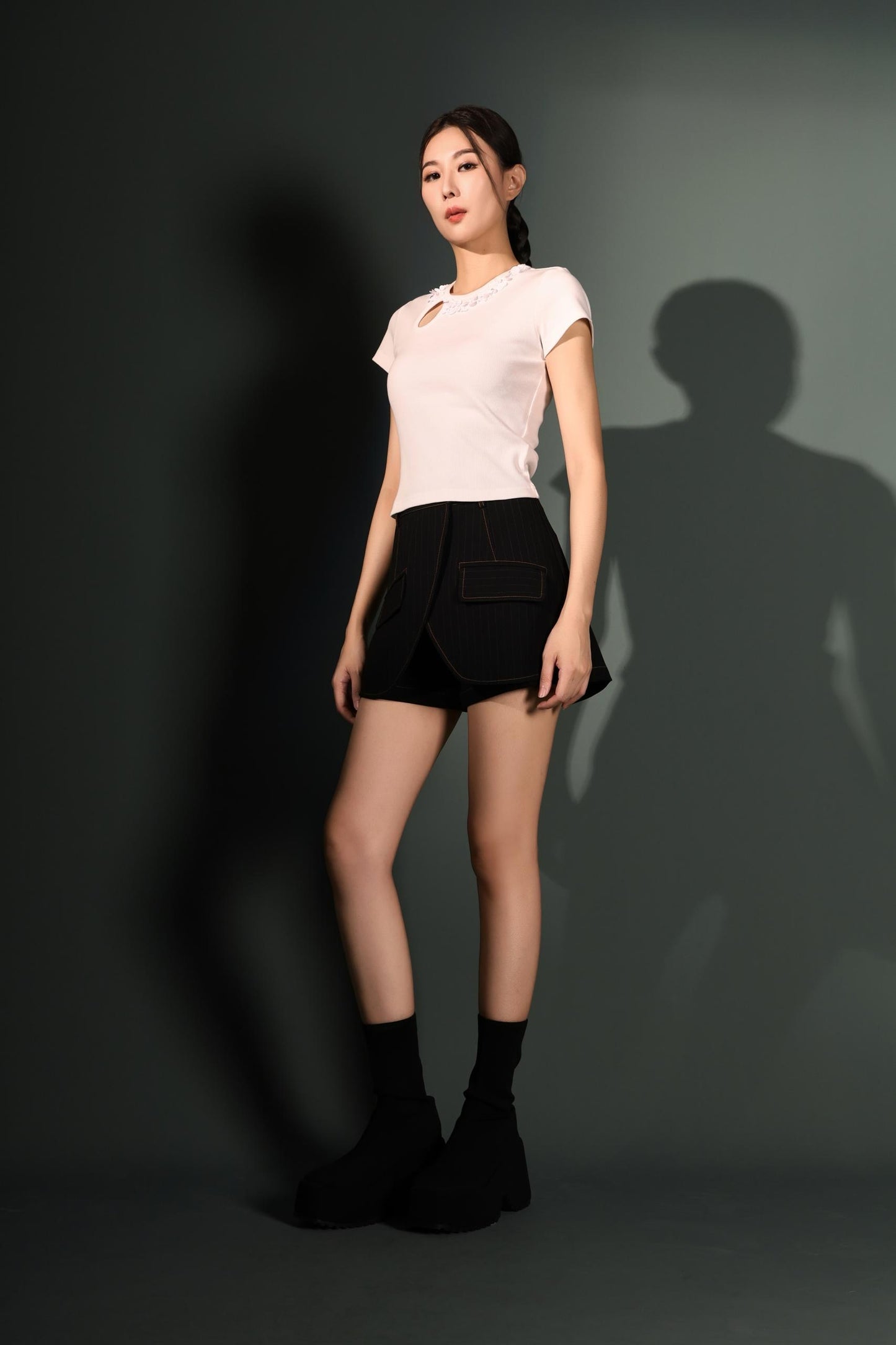 Ariel Sequins Ribbed Knit Tee