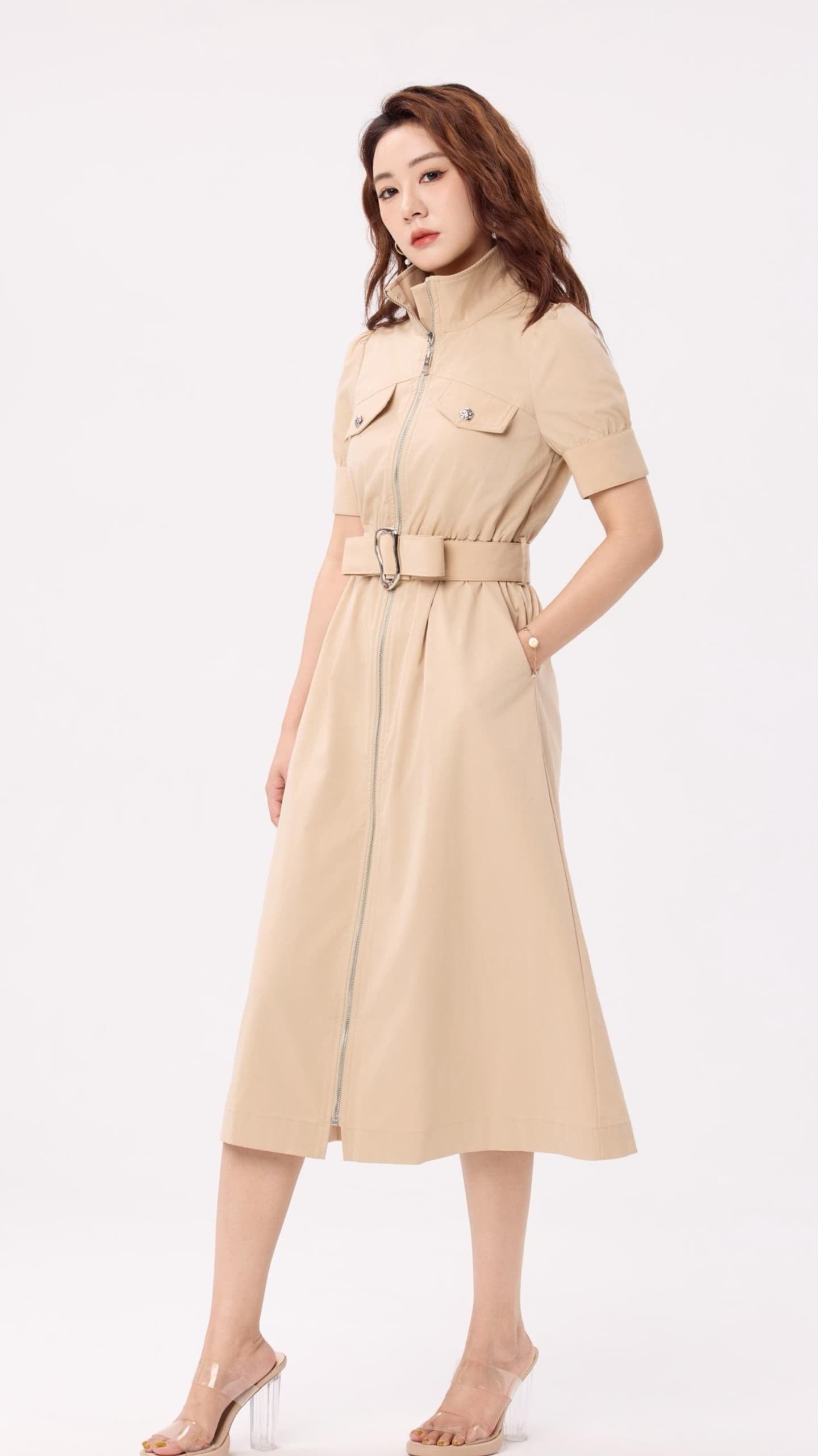 Ziri Aline Belted Midi Dress