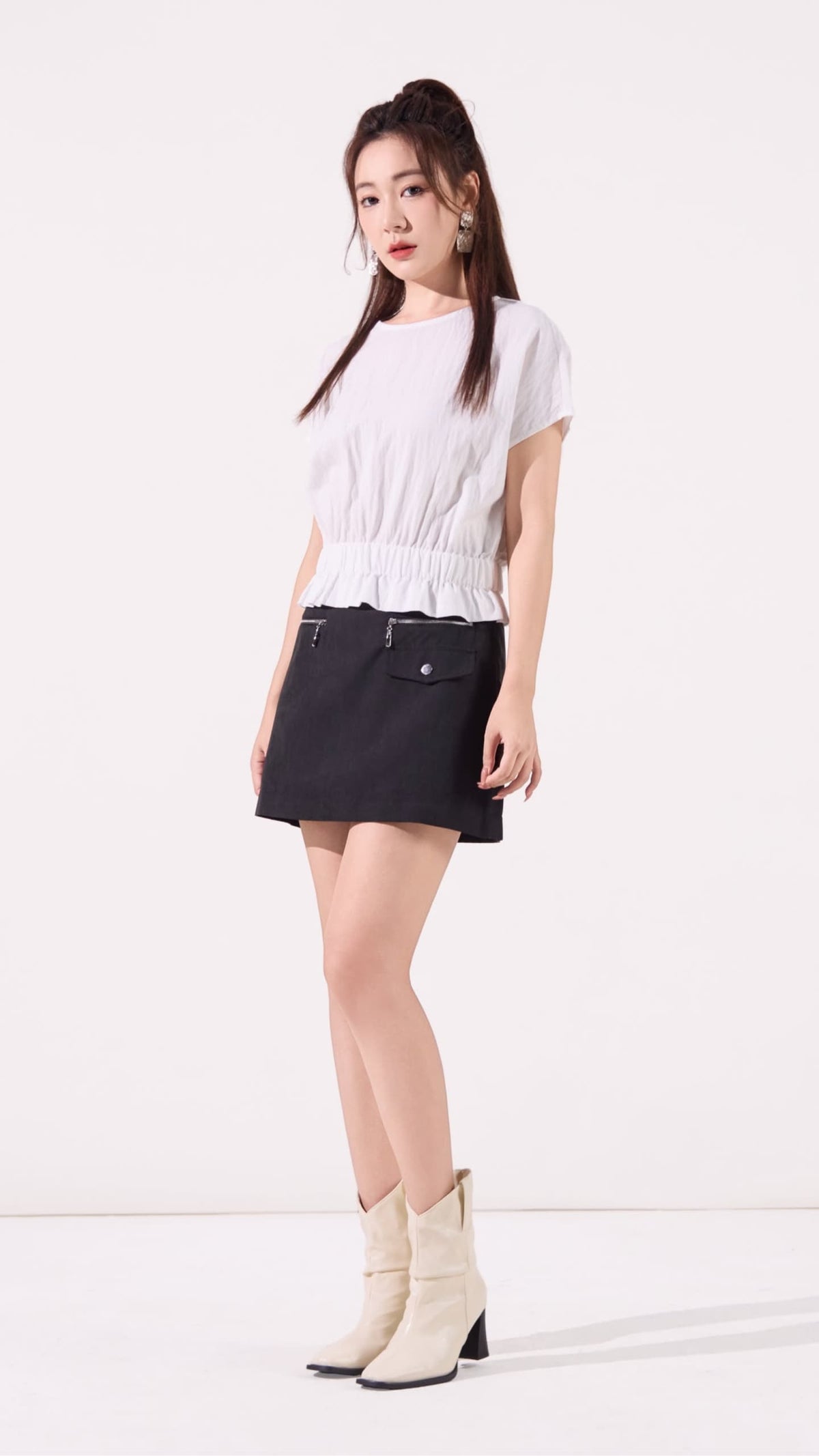 Ziri Ruffle Hem Cropped Top