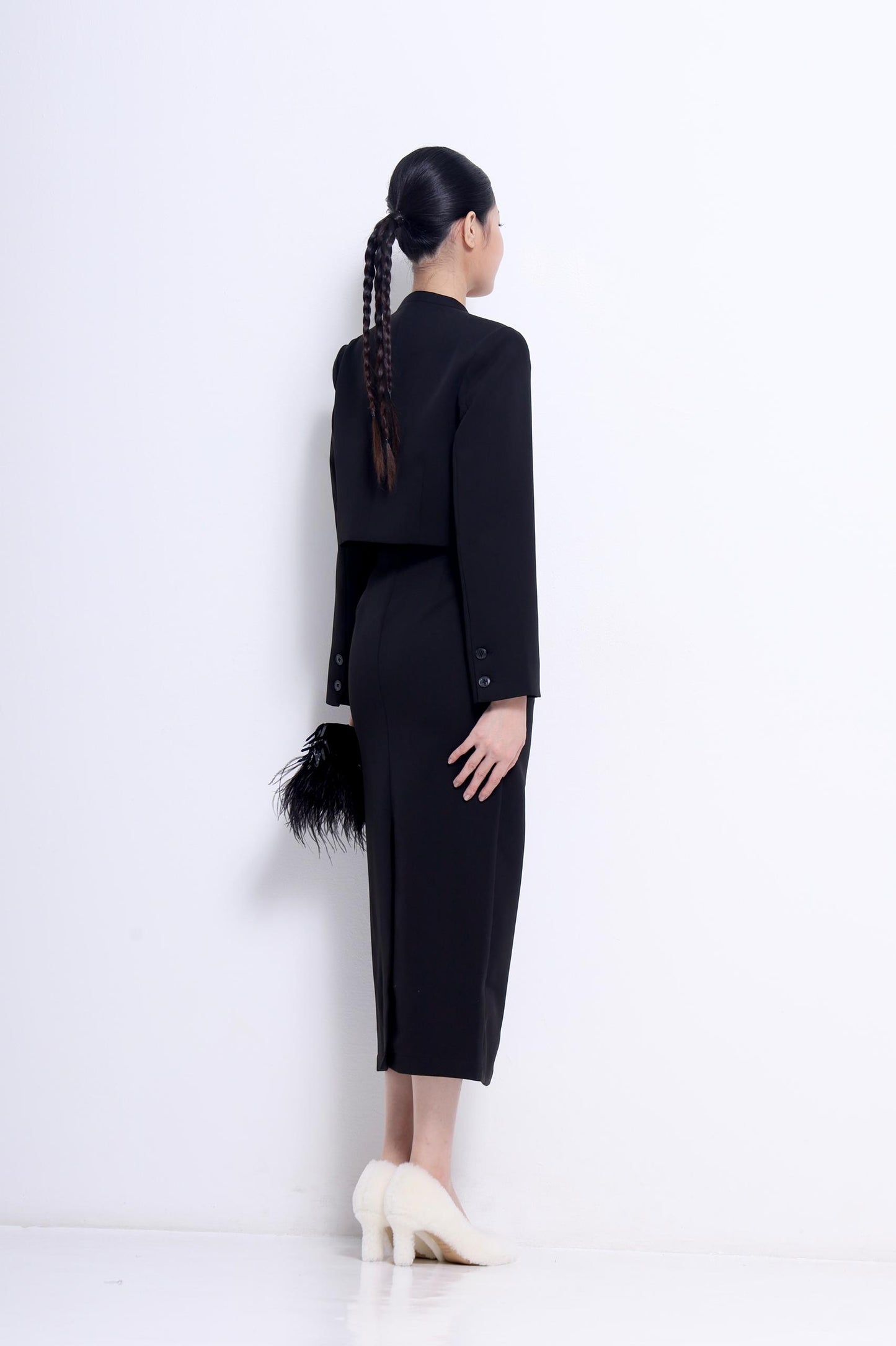 Lyla Tailored Cropped Open Jacket