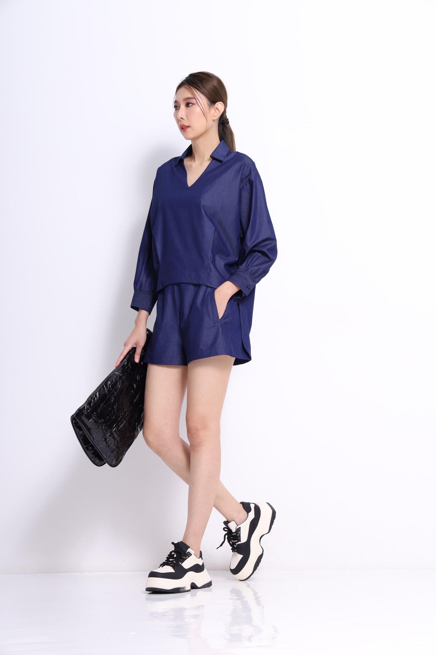 Zia V-Neck Oversized Shirt