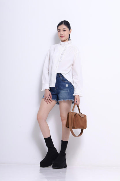 Marant Ruffle Collar Asymmetrical Shirt