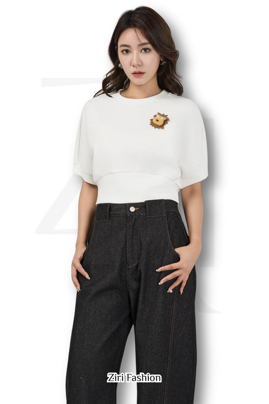 Ziri Lion Brooch Cotton Tee