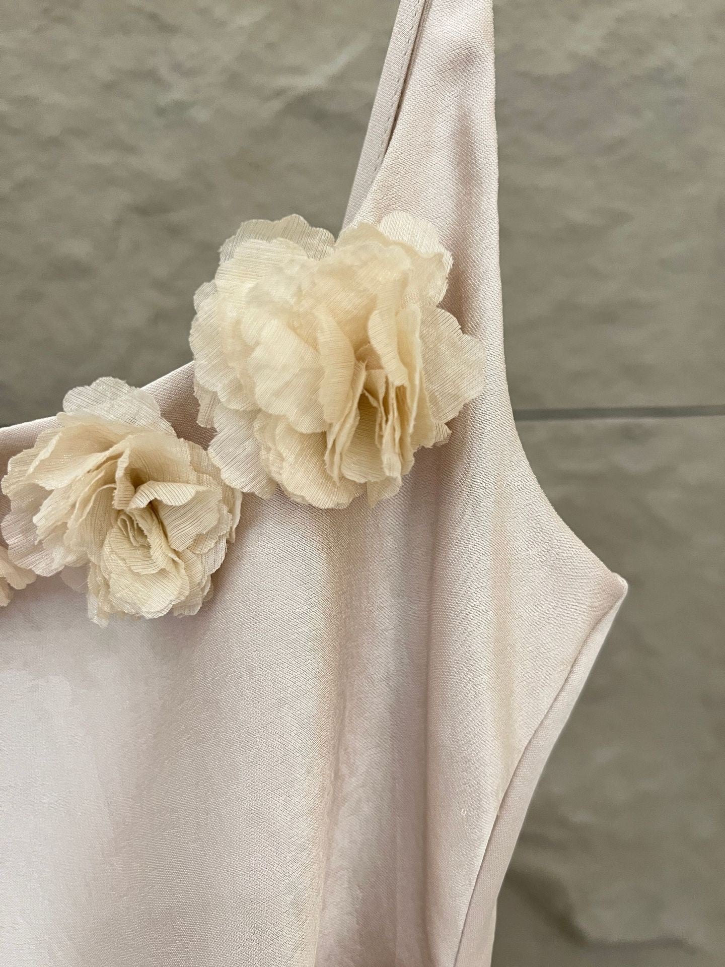 Penelope Satin Dress with Flower Brooch