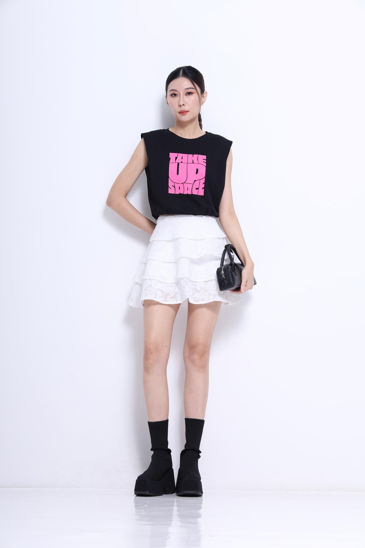 Lia Layered Lace Broderie Skirt