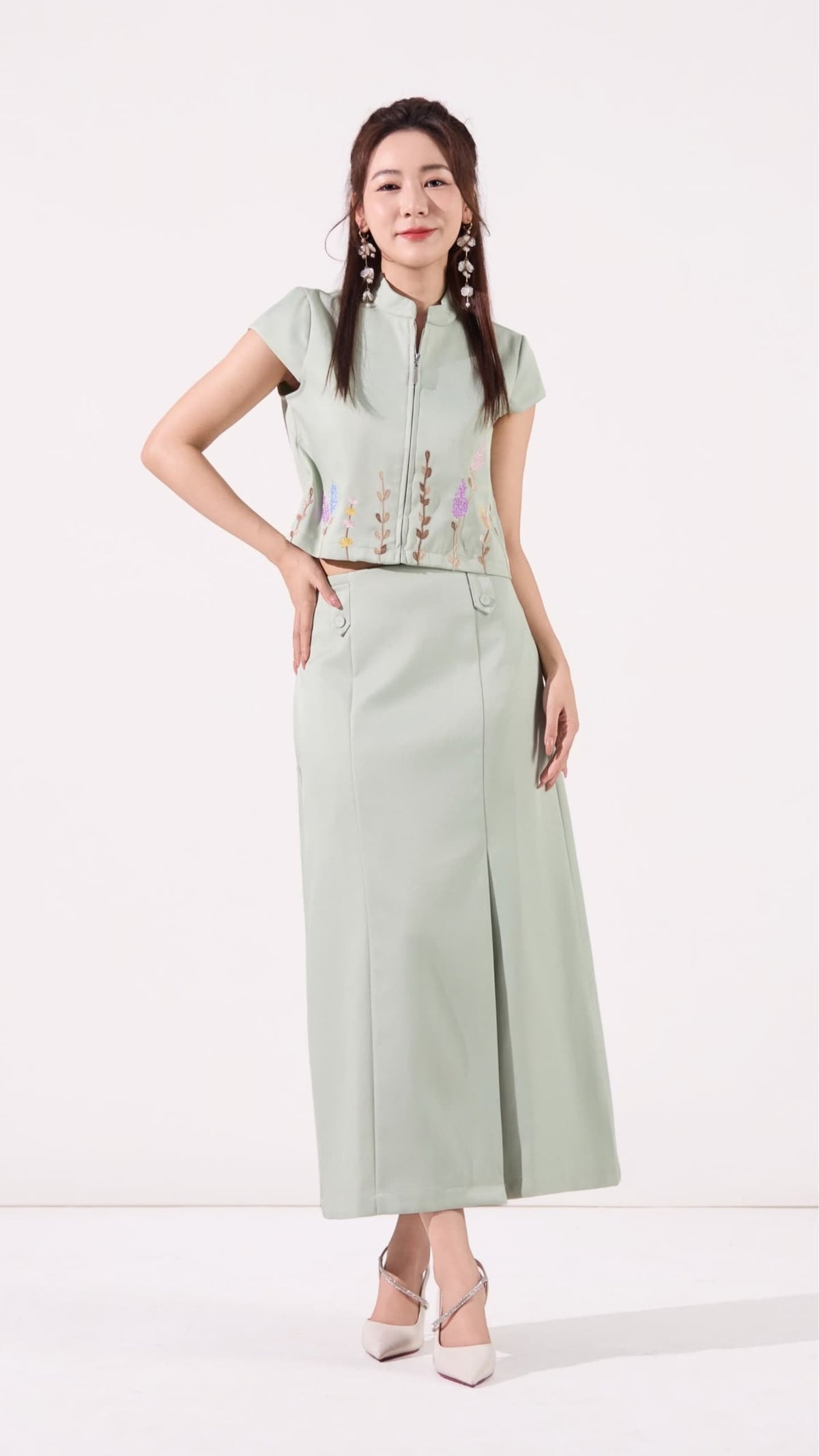 Jing Oriental A-line Skirt