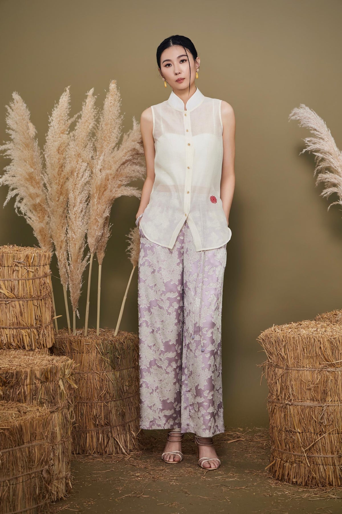 Zhi Orient Tencel Mandarin Shirt