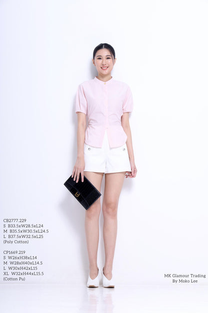 Irene Waist Tie Mandarin Shirt