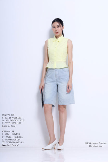 Nim Sleeveless Peplum Shirt