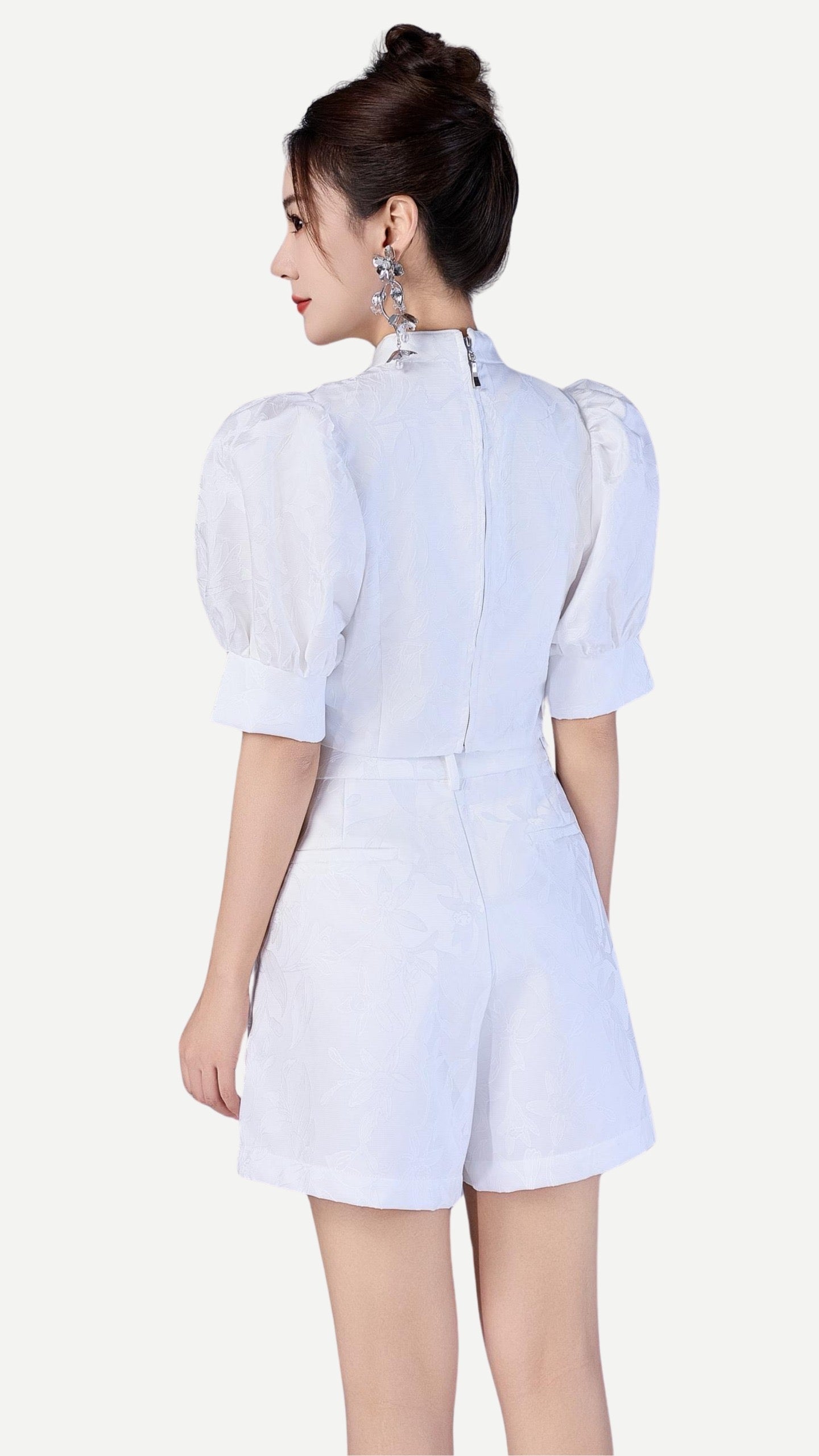 Xi Oriental Jacquard Qipao Top