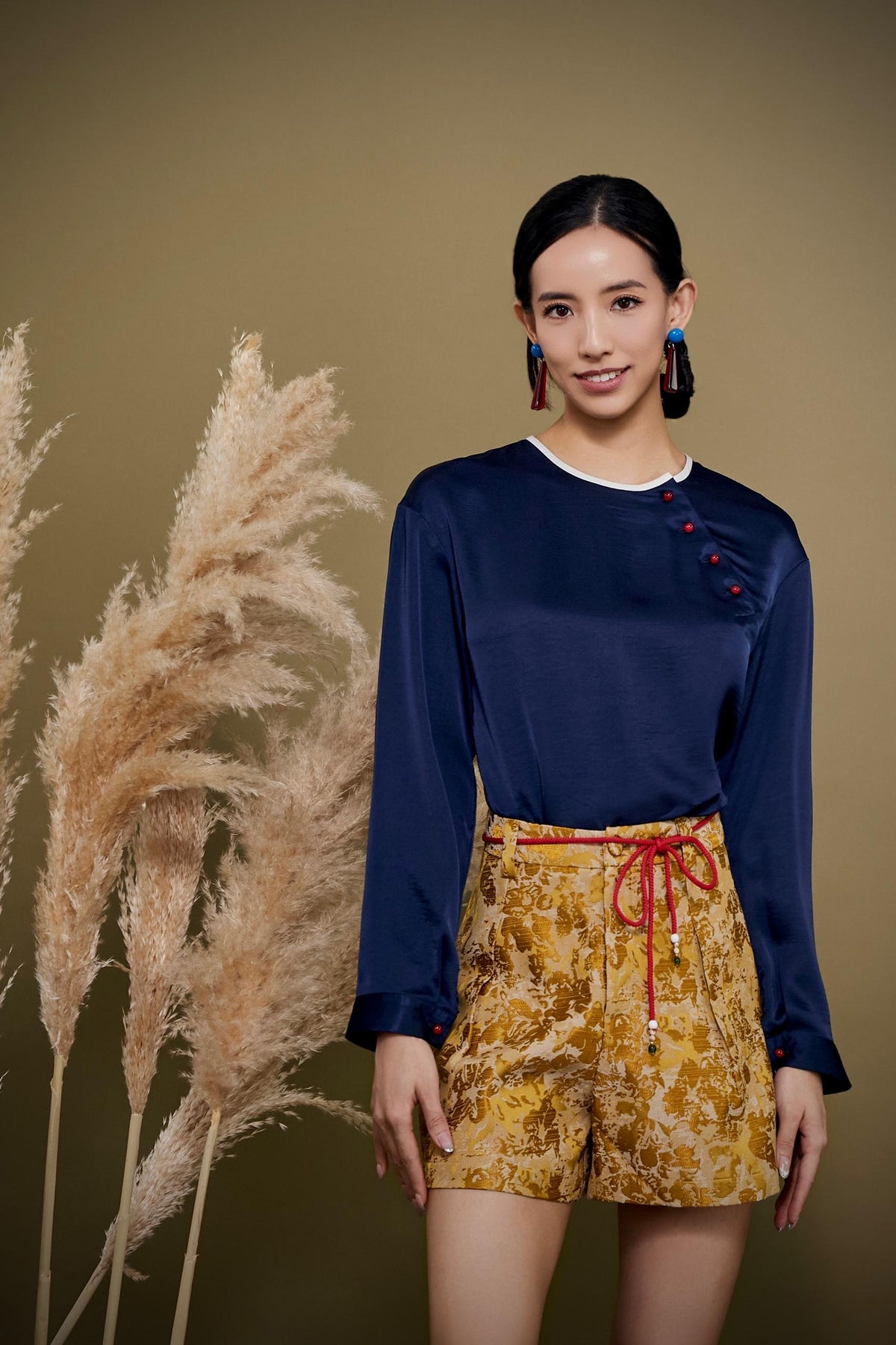 Qian Orient Satin Top