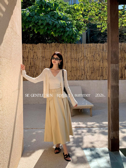 Sonia Belted A-line Skirt