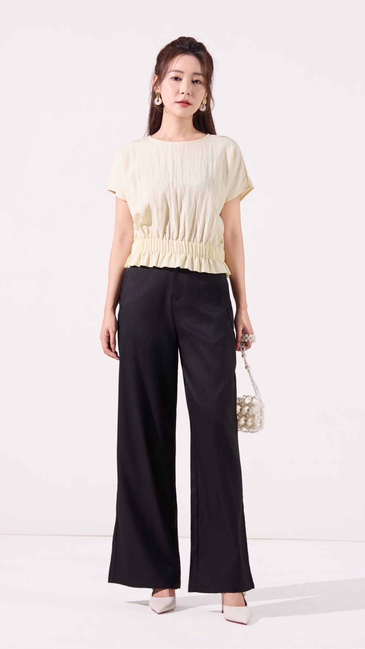 Ziri Ruffle Hem Cropped Top