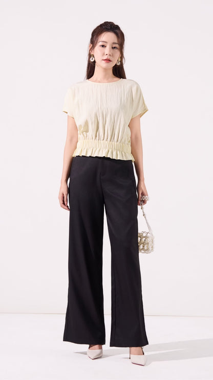Ziri Ruffle Hem Cropped Top