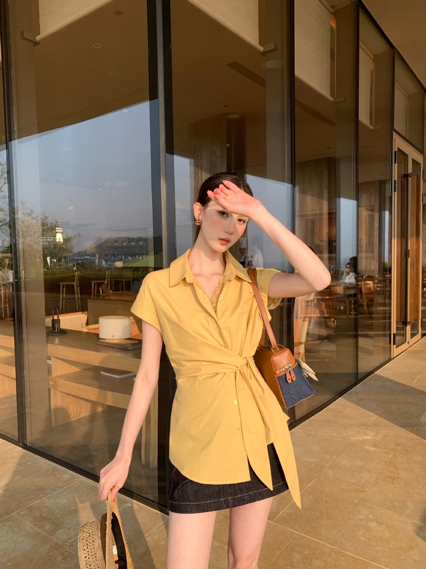 PREORDER Yoona Lace Side Tie Shirt