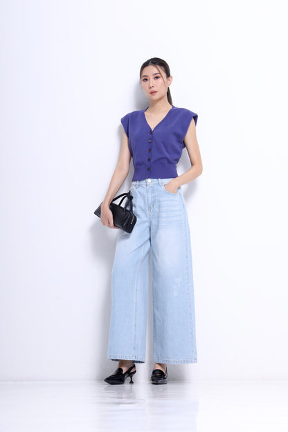Josie V-Neck Cap Sleeve Knit