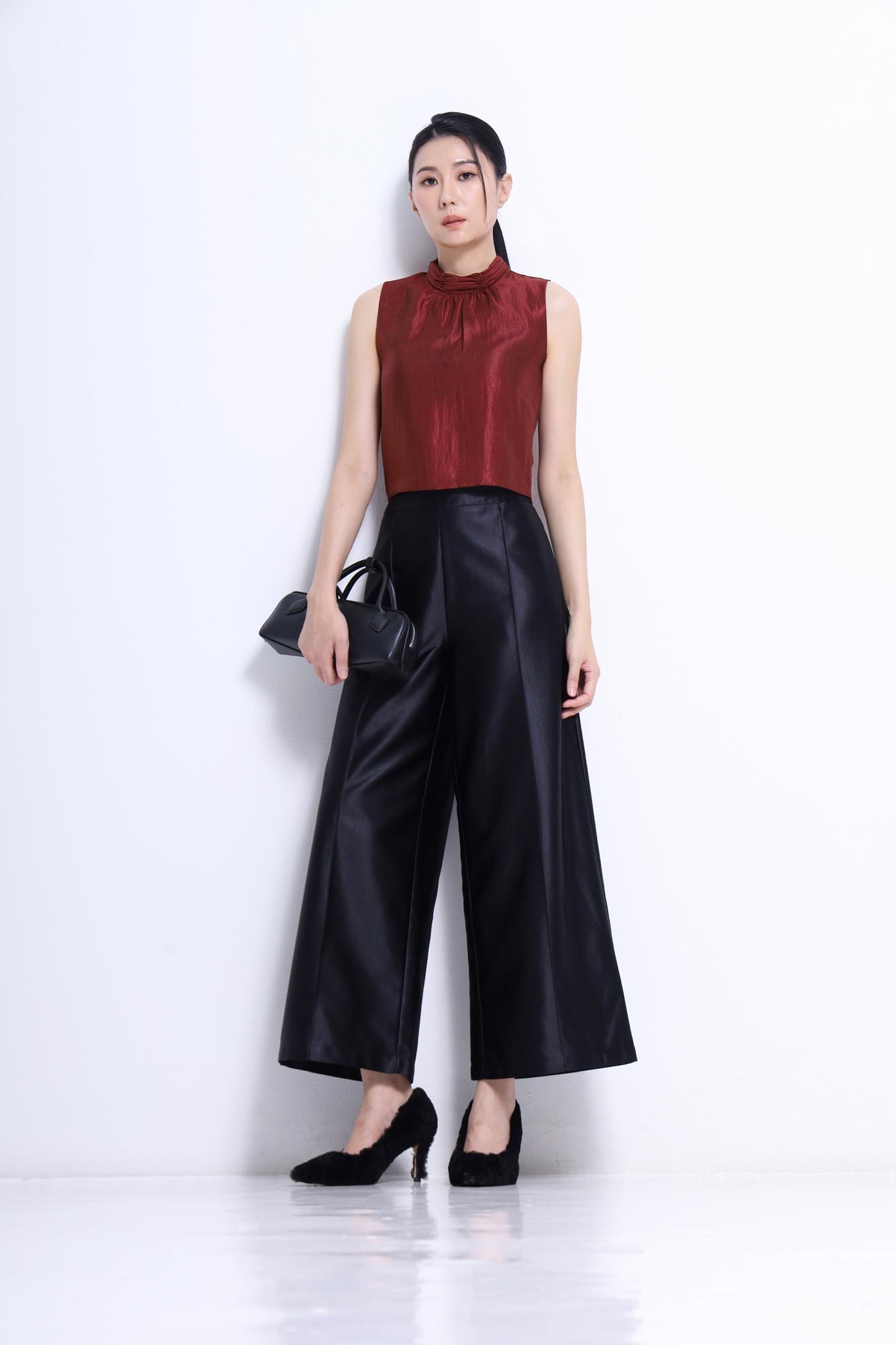 Veron Round Neck Satin Top
