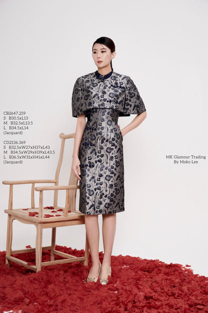 Fan Hua Orient Cropped Cape Jacket