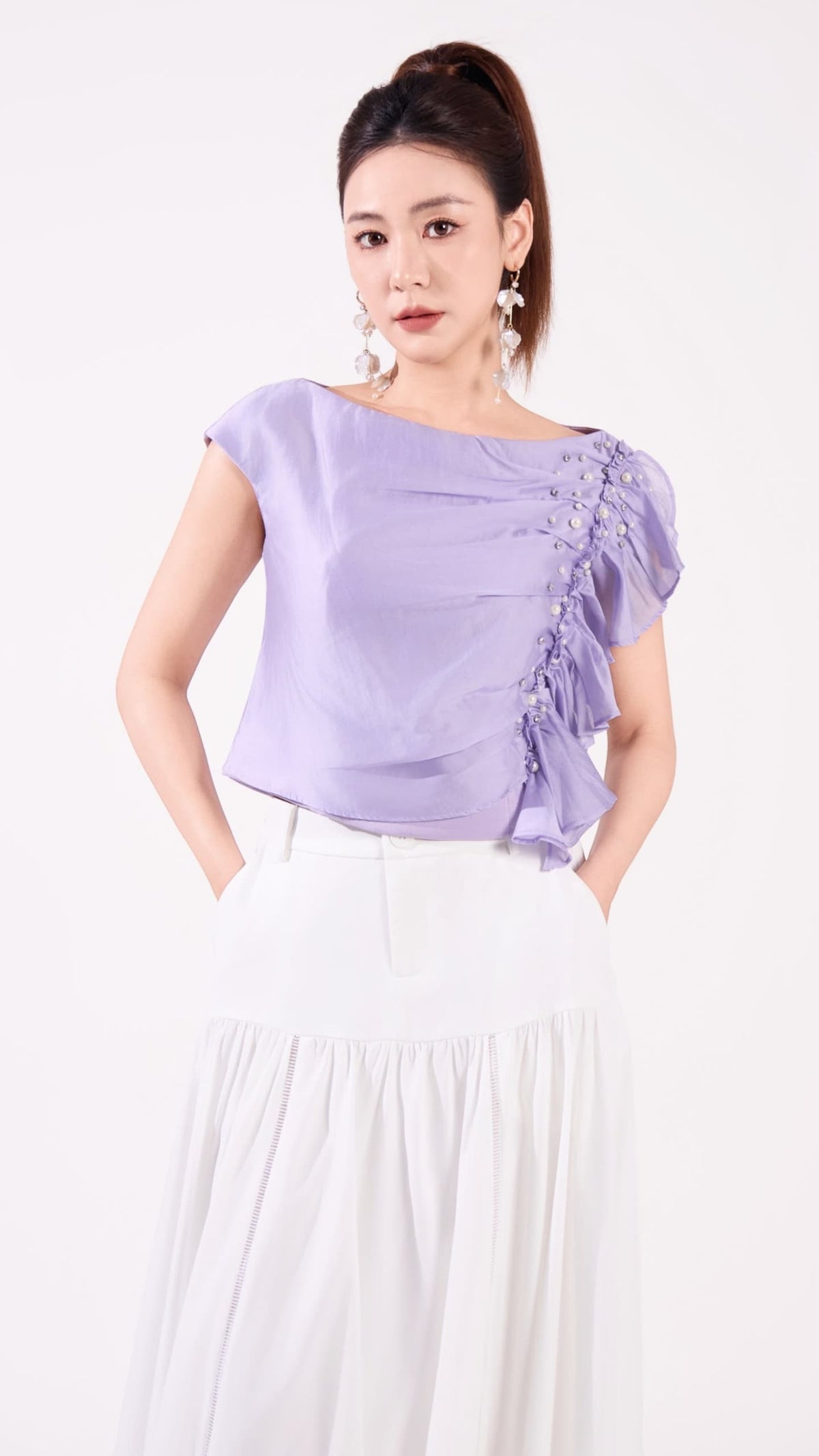Ziri Asymmetrical Ruffle Top