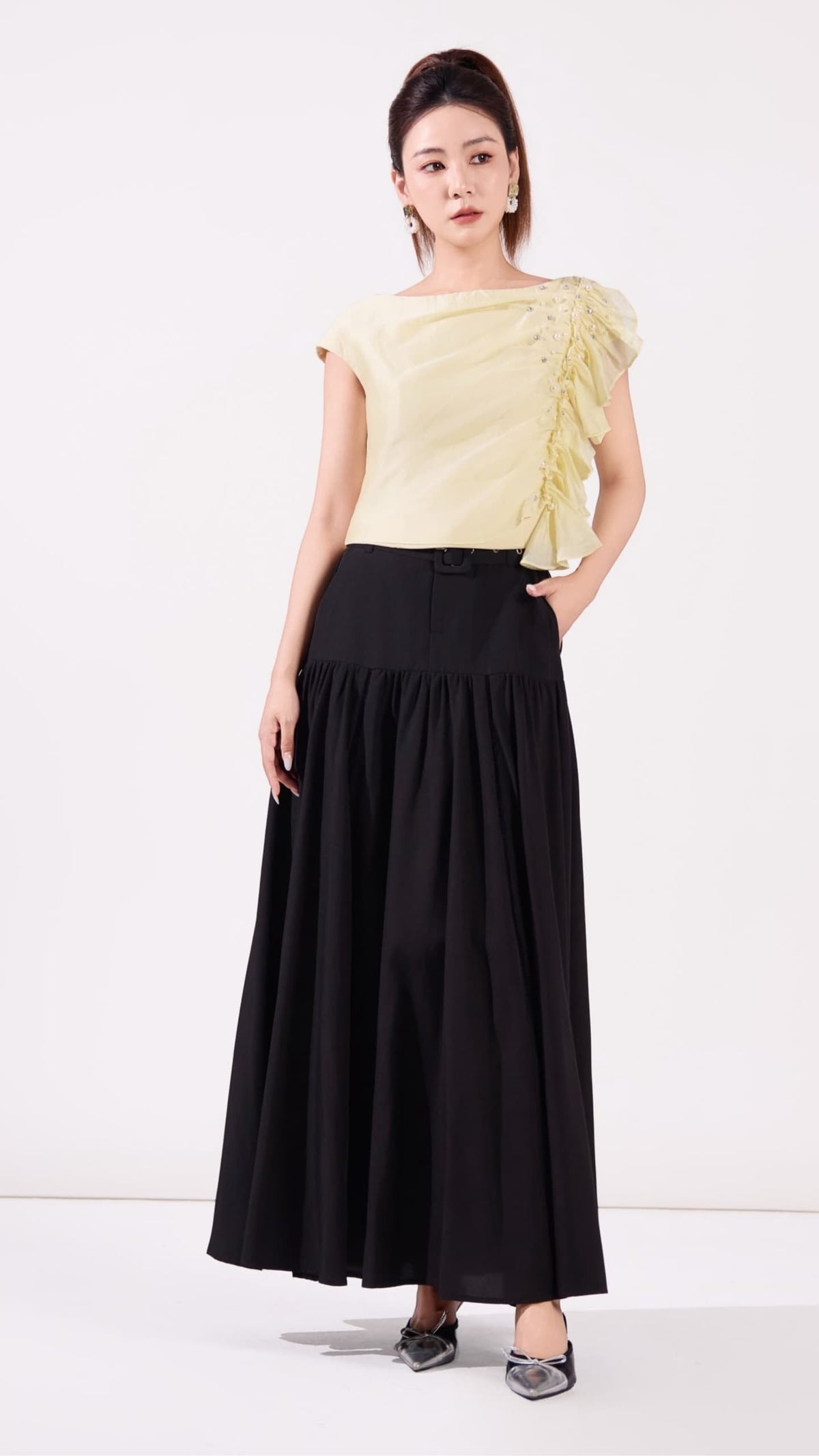 Ziri Asymmetrical Ruffle Top