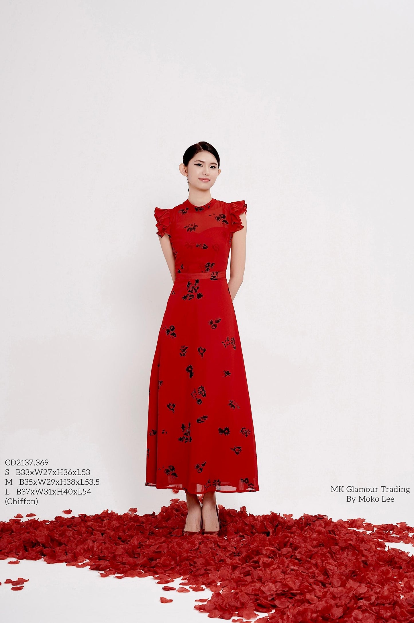 Daisy Ruffle Chiffon Dress