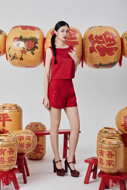 Ven Orient Pleated Shorts