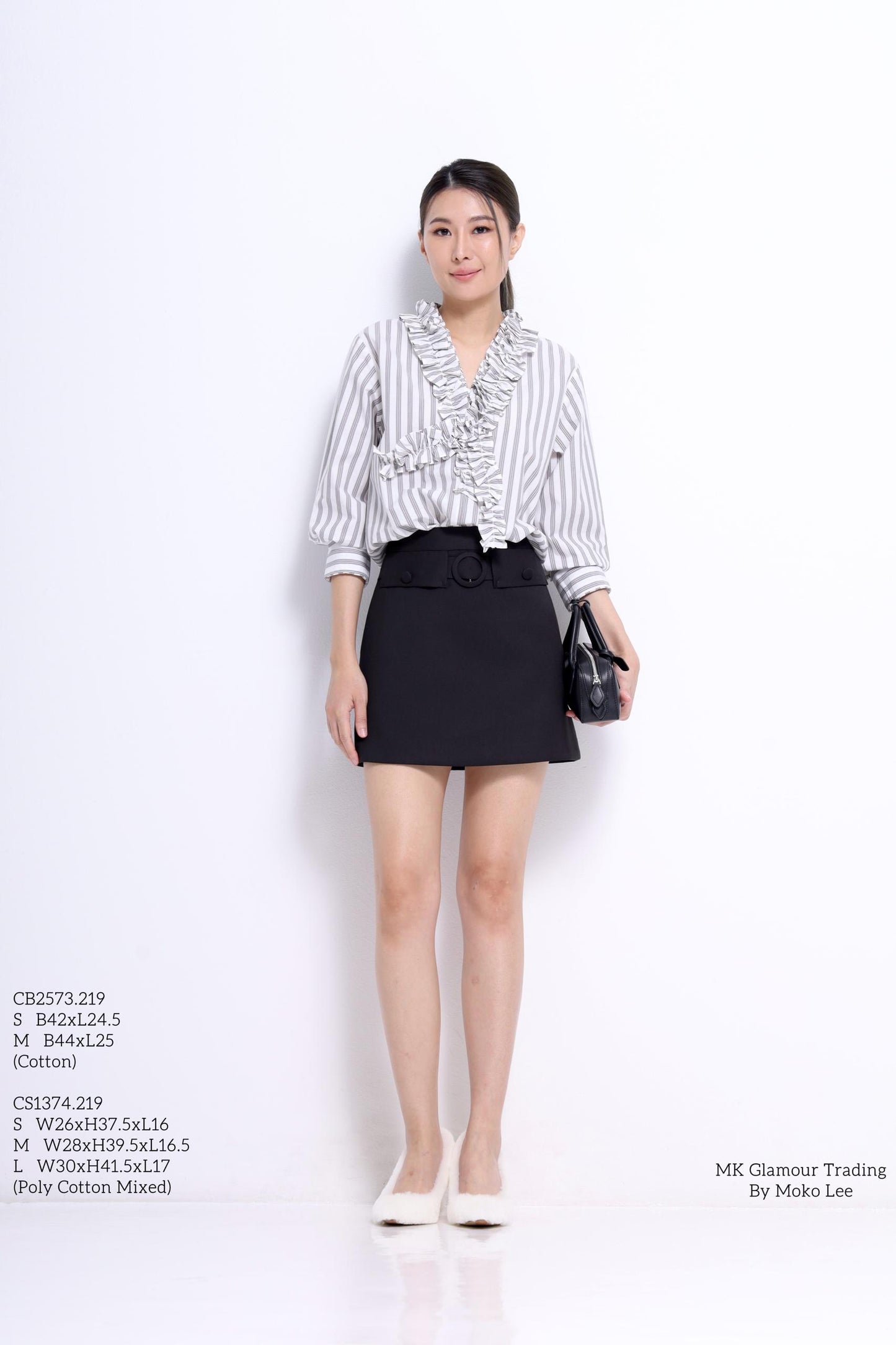 Hara Ruffle Collar Top