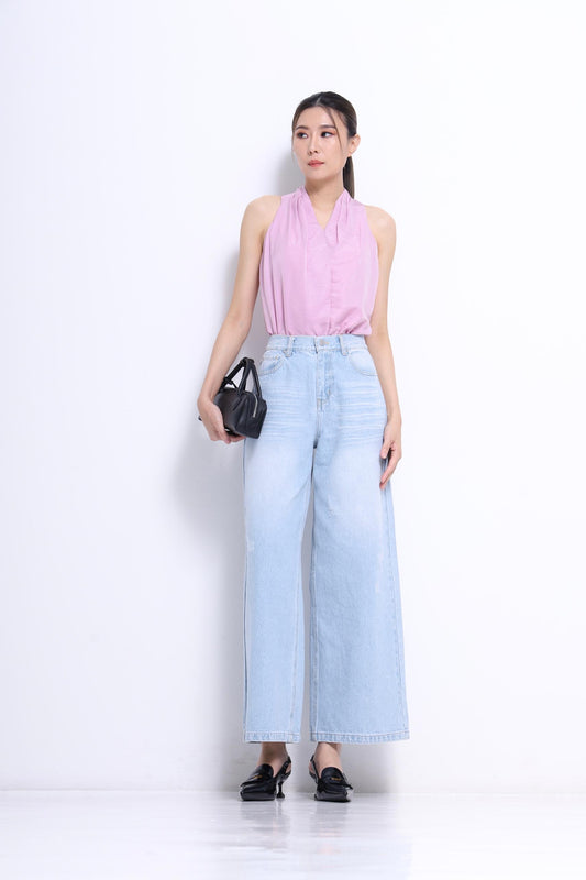 Nadya V-Neck Satin Top