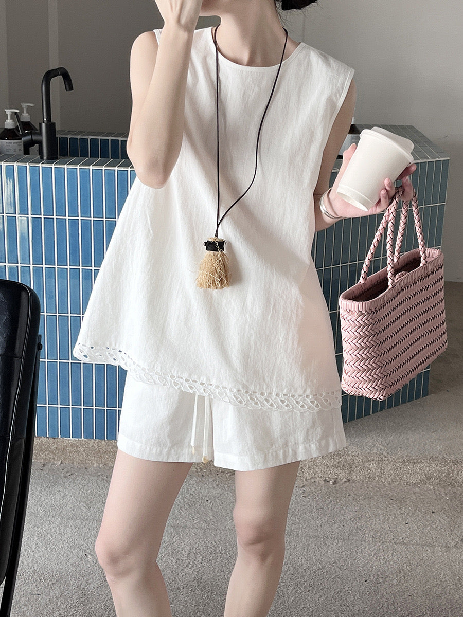 Zoey Broderie Linen Setwear