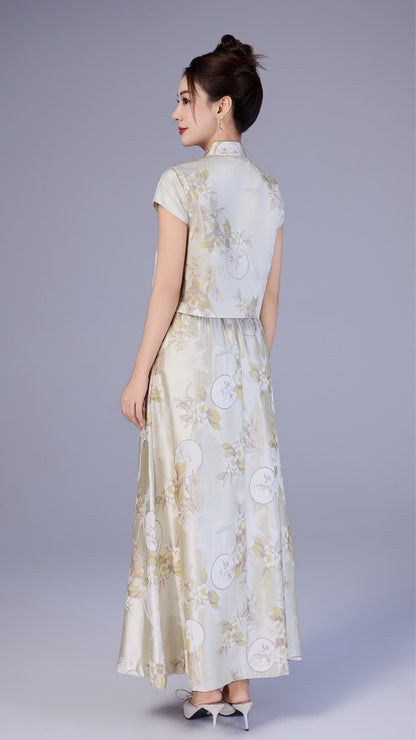 Xin Oriental Jacquard Qipao Top