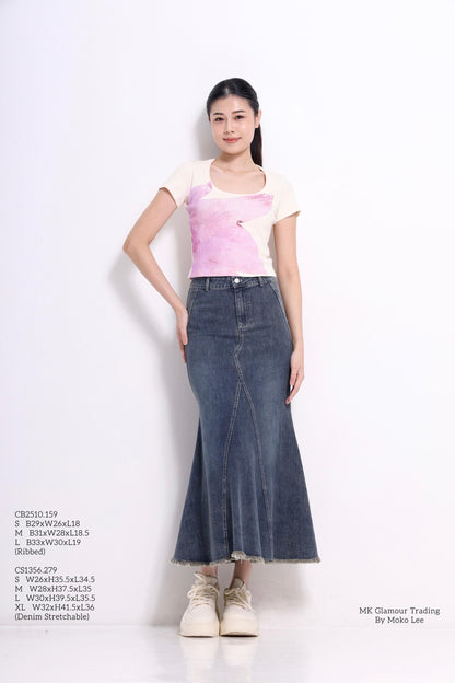 Azalea High Waisted Denim Mermaid Skirt