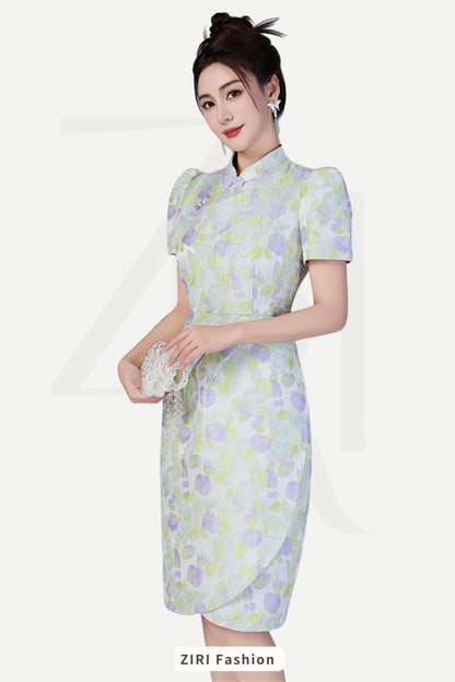 Ziri Jacquard Qipao Dress